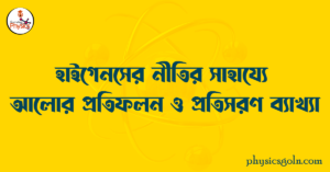 হাইগেনস্ এর নীতির সাহায্যে আলোর প্রতিফলন ও প্রতিসরণ ব্যাখ্যা